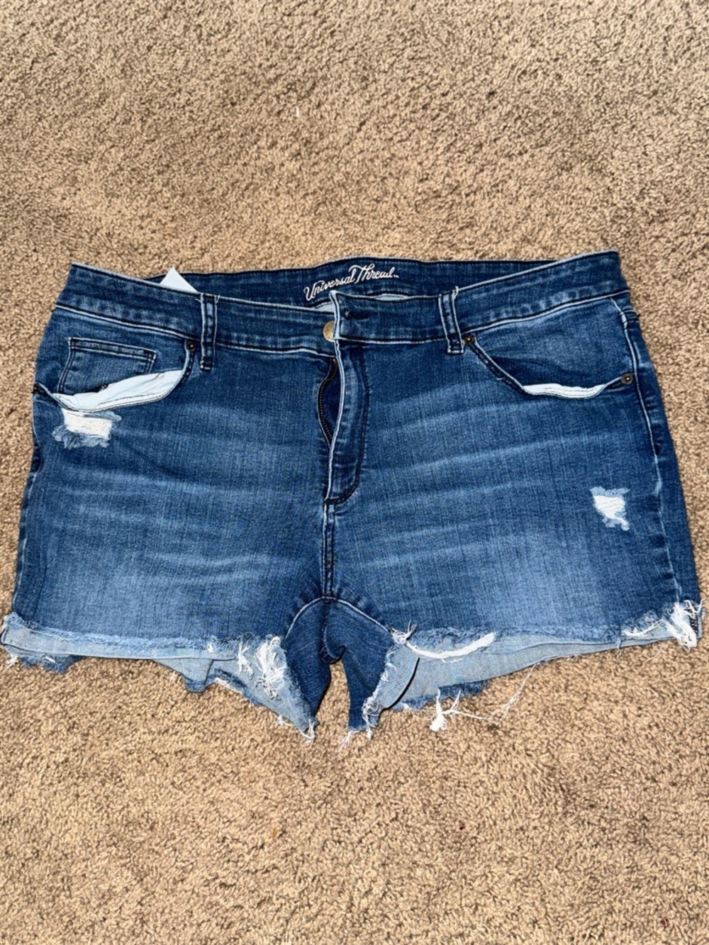 Universal Thread Medium Blue Distressed Denim Cutoff Shorts